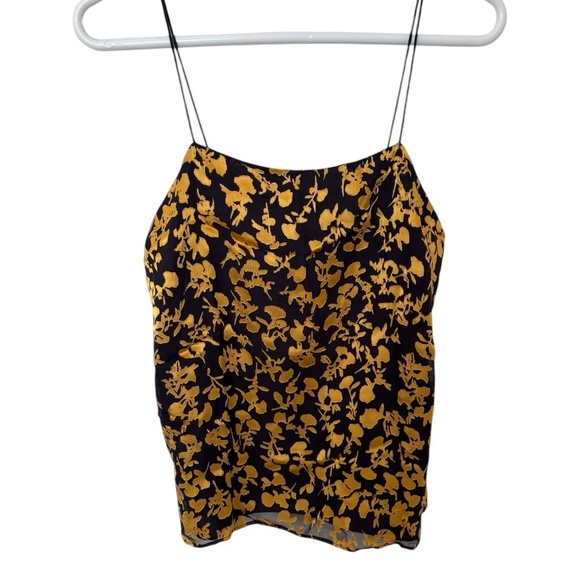 Club Monaco Burnout Cami Chemise Silk Blend NWT Gold and Black Size XS - Picture 1 of 12